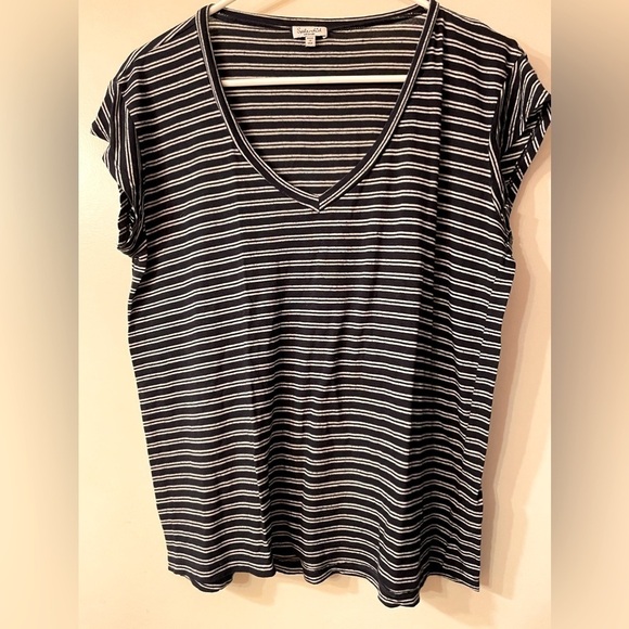 Splendid navy and white cap sleeve tee - Picture 1 of 5